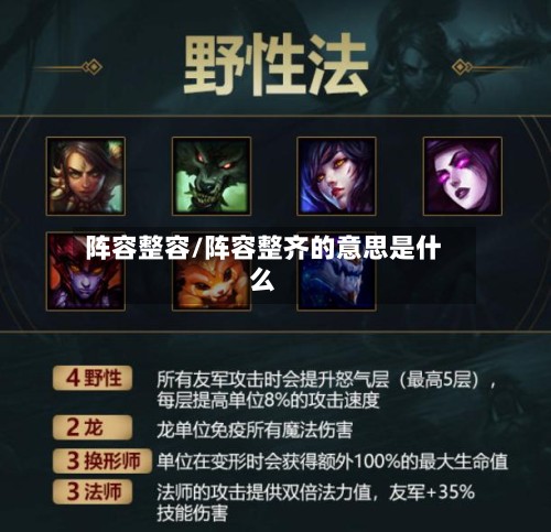 阵容整容/阵容整齐的意思是什么-第3张图片